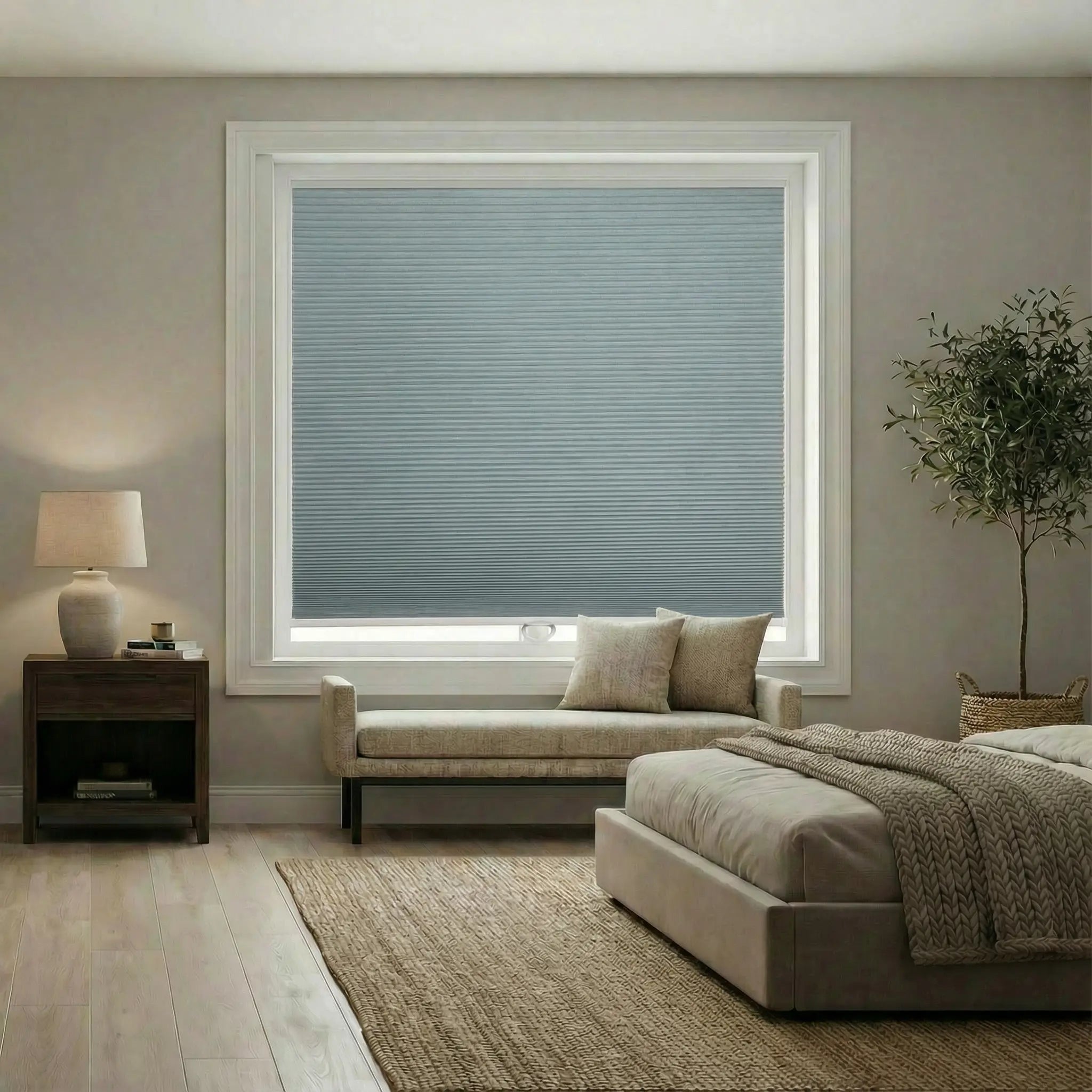 Curtainusa custom 100%Blackout Honeycomb Shades for Windows