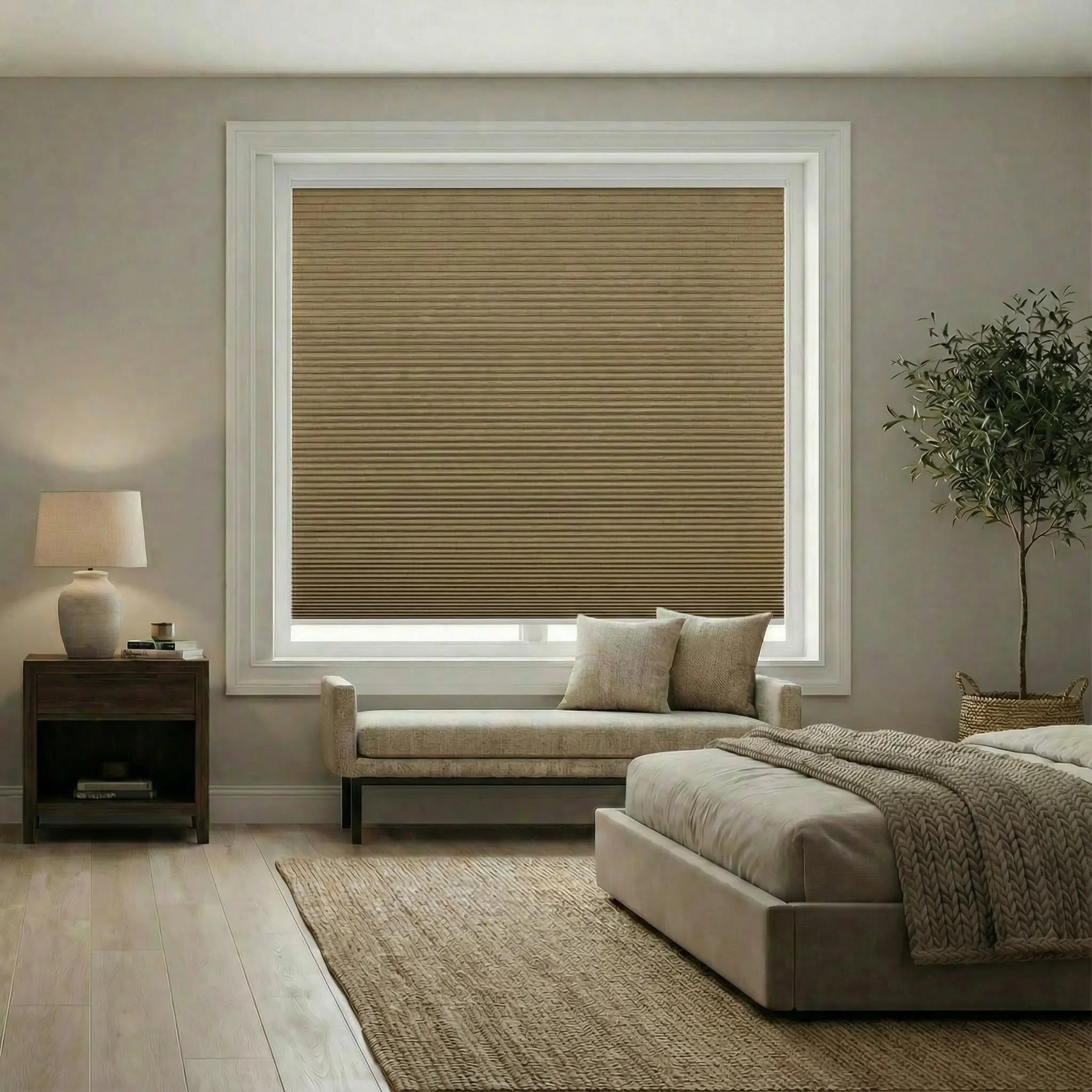 Curtainusa custom 100%Blackout Honeycomb Shades for Windows