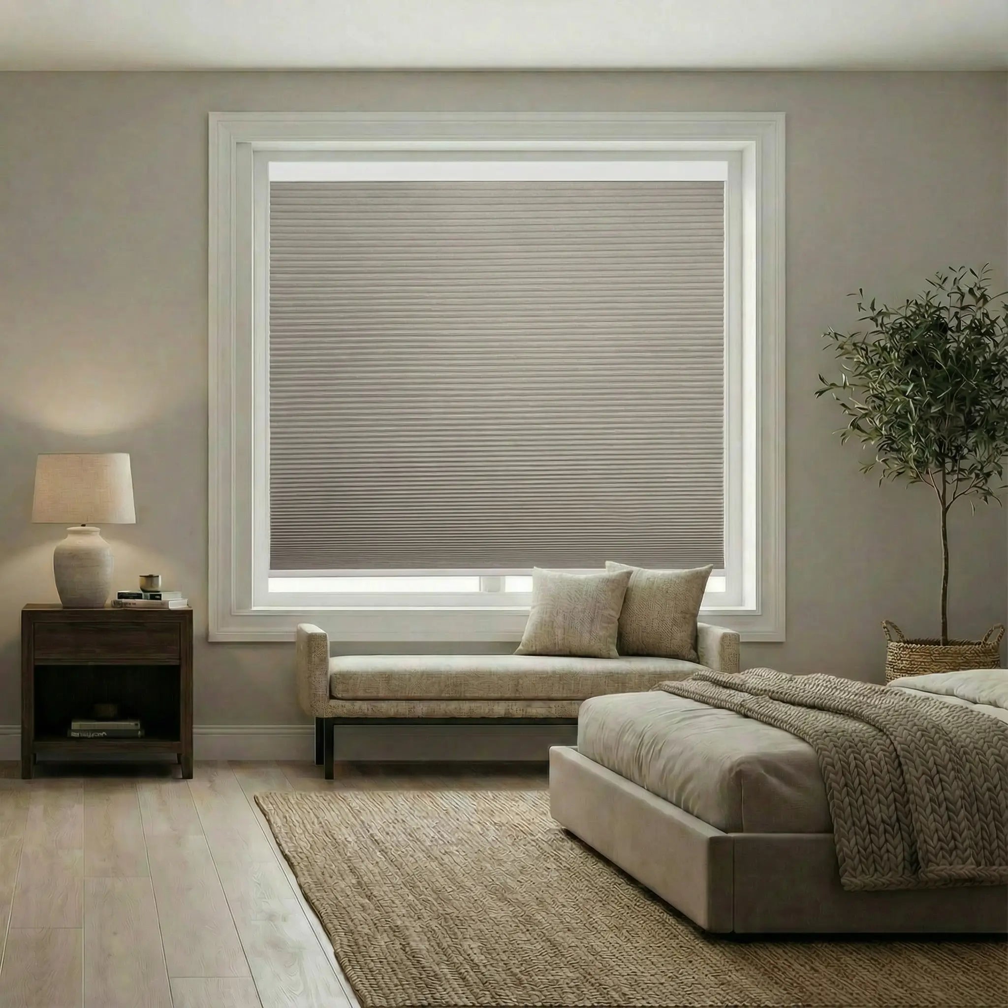 Curtainusa custom 100%Blackout Honeycomb Shades for Windows