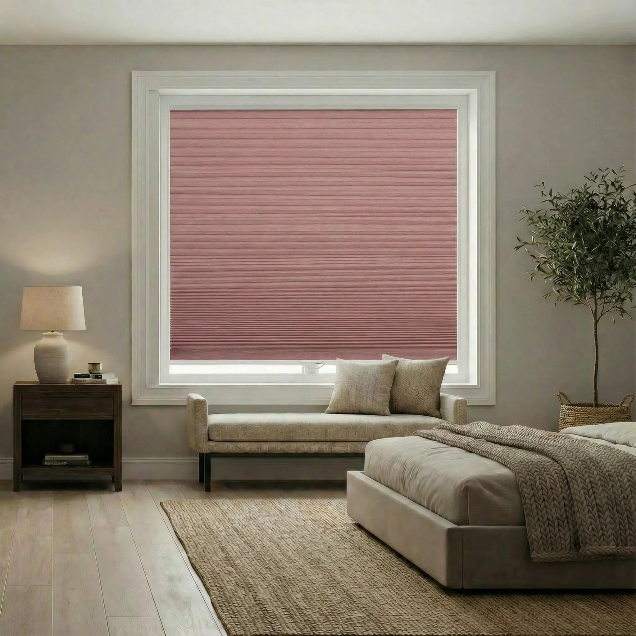 Curtainusa custom 100%Blackout Honeycomb Shades for Windows