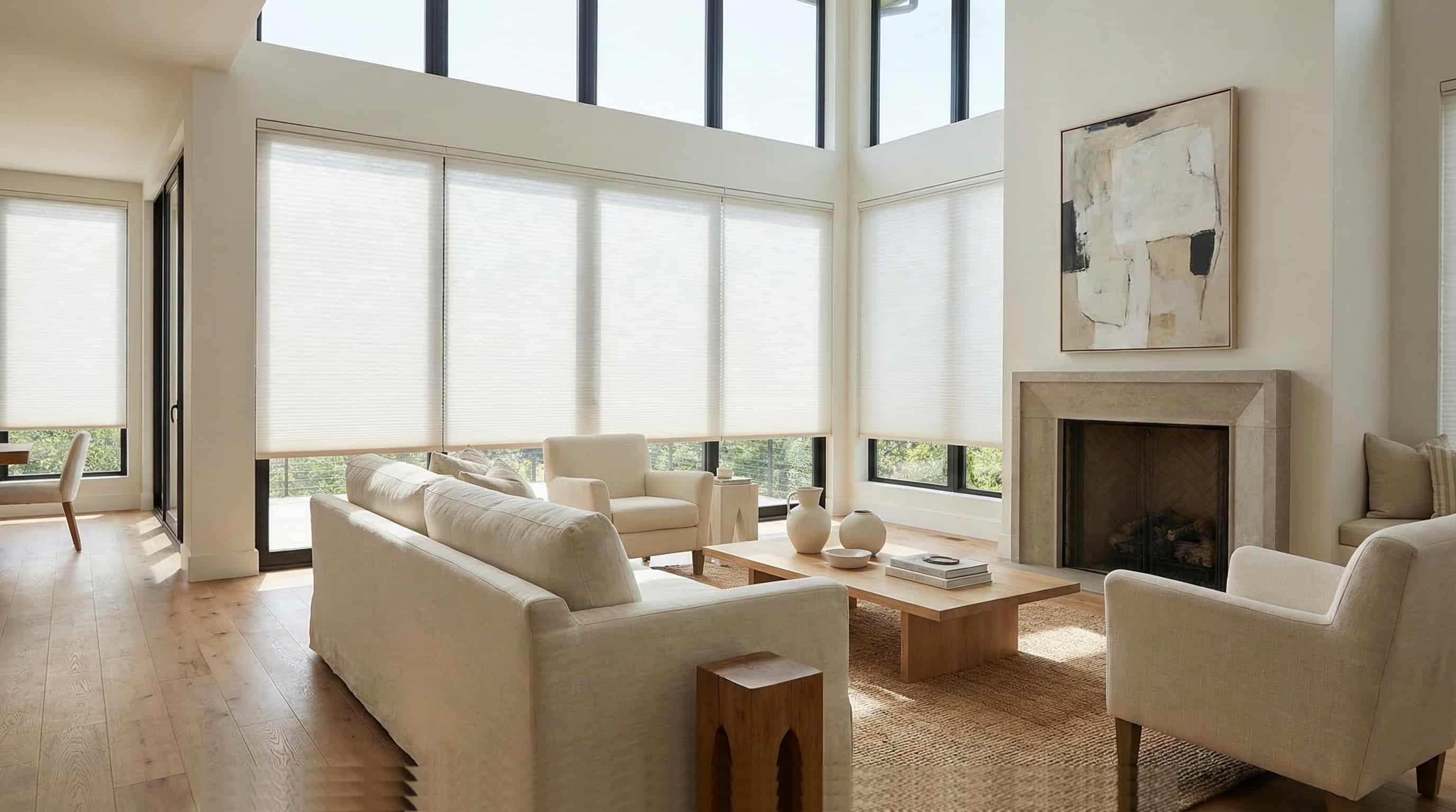 Luxury home with curtains